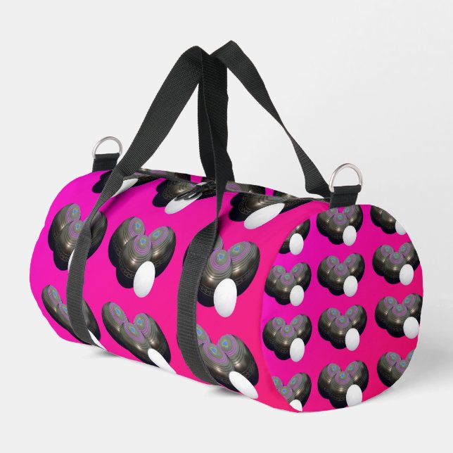 Rosa Rasenschalen und Jack, Duffle Bag (Linke Seite)