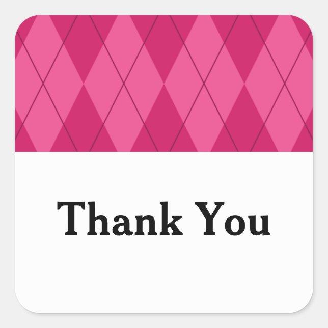 Rosa Raute Hochzeit Danke Stickers (Vorderseite)