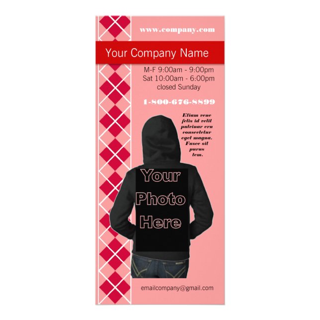 Rosa Raute-Mode-Diva-Rackkarte Werbekarte (Vorne)