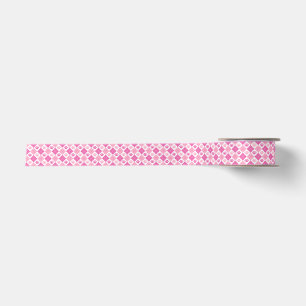 Rosa Rauten-Tatzen-Druck-Muster Satinband