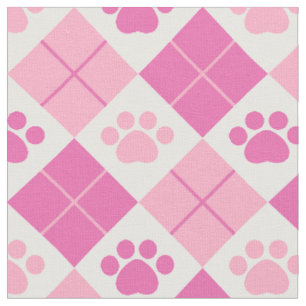 Rosa Rauten-Tatzen-Druck-Muster Stoff