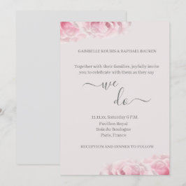 Rosa Real Rose Blume Grau Elegant Wir machen Hochz Einladung
