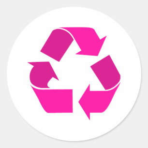 Rosa recyceln Symbol Runder Aufkleber