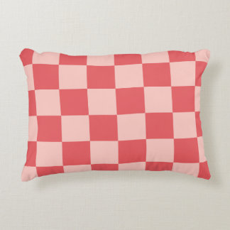 Rosa Red Checkered Gingham Pattern Dekokissen