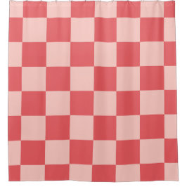 Rosa Red Checkered Gingham Pattern Duschvorhang