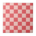 Rosa Red Checkered Gingham Pattern Fliese<br><div class="desc">Rosa Red Checkered Gingham Pattern</div>