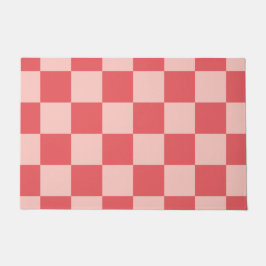 Rosa Red Checkered Gingham Pattern Fußmatte