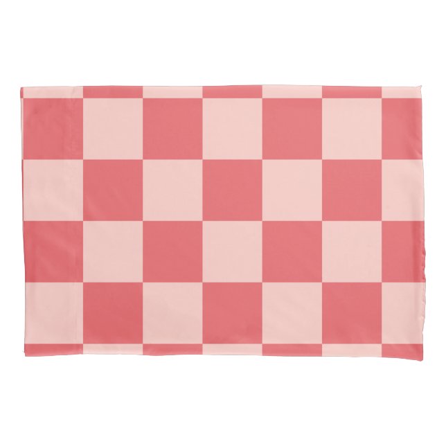 Rosa Red Checkered Gingham Pattern Kissenbezug (Vorderseite)