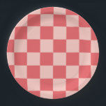Rosa Red Checkered Gingham Pattern Pappteller<br><div class="desc">Rosa Red Checkered Gingham Pattern</div>