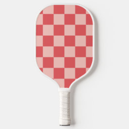Rosa Red Checkered Gingham Pattern Pickleball Schläger