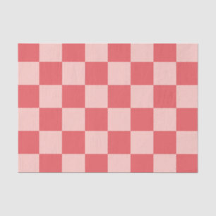 Rosa Red Checkered Gingham Pattern Seidenpapier