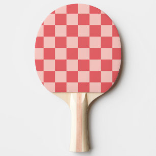 Rosa Red Checkered Gingham Pattern Tischtennis Schläger