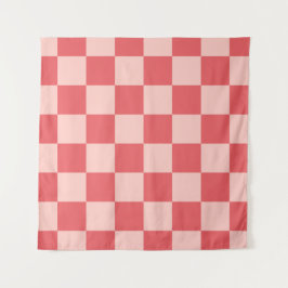Rosa Red Checkered Gingham Pattern Wandteppich