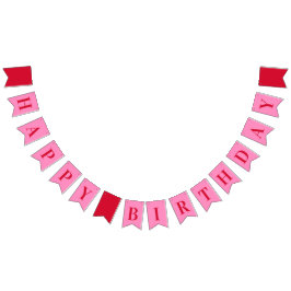 Rosa Red Chic Happy Birthday Wimpelkette