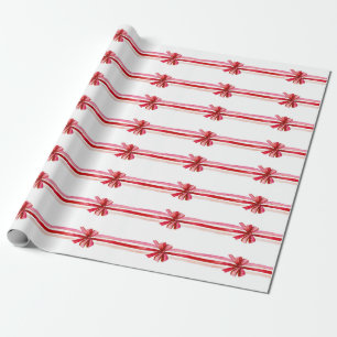 Rosa Red Christmas Bows Holiday Geschenkpapier