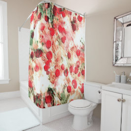 Rosa Red Dirty Polka Dot Grunge Duschvorhang