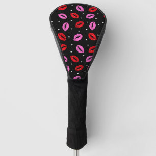 Rosa Red Kiss Lips and Hearts Golf Head Covers Headcover