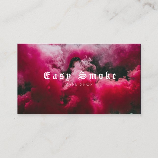 Rosa Red Smoke Vape Shop Business Card Visitenkarte (Vorderseite)