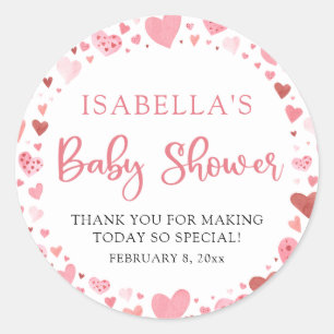 Rosa Red Valentine eine kleine süße Babydusche Runder Aufkleber