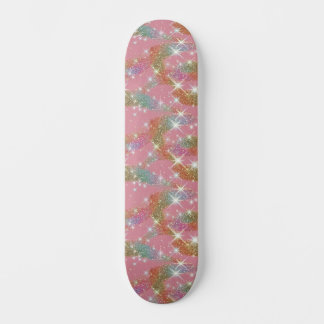 Rosa Regenbogen-Attrappe-Glitter-Funkel-Muster Skateboard