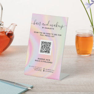 Rosa Regenbogen-Einhorn-Make-up-Preis für digitale Sockelschild