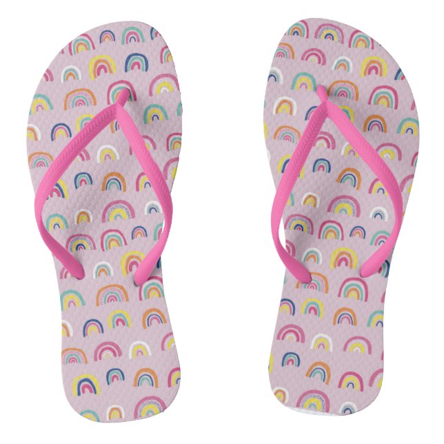 Rosa Regenbogen Flip Flops (Fußbett)