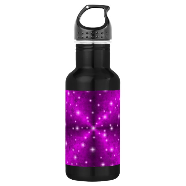 Rosa Regenbogen in der Optik des Skin Leder Trinkflasche (Vorderseite)
