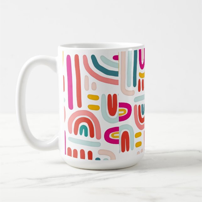 Rosa Regenbogen-Tasse – Süße, weiche Pastell-Kaffe Kaffeetasse (Links)