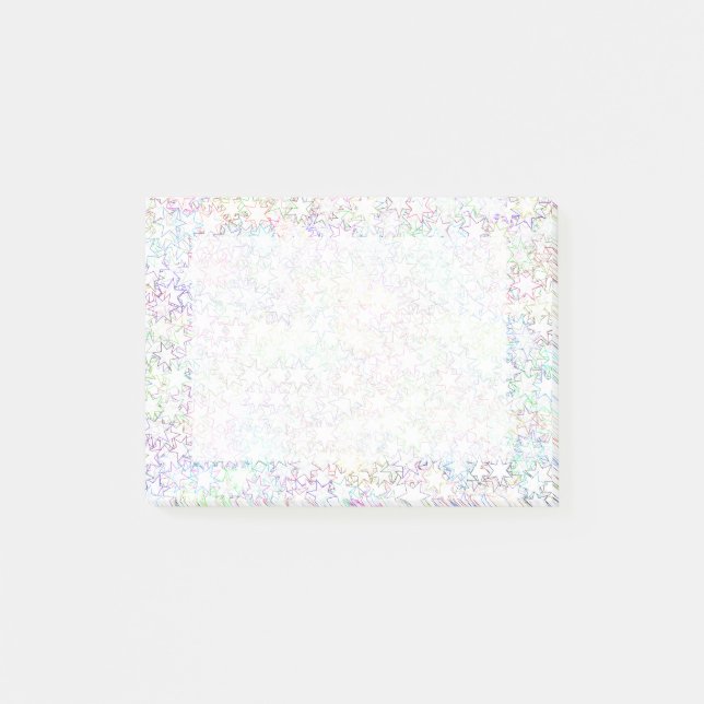Rosa Regenbogen und weißes Sternhaufen Kawaii Post-it Klebezettel (Vorderseite)