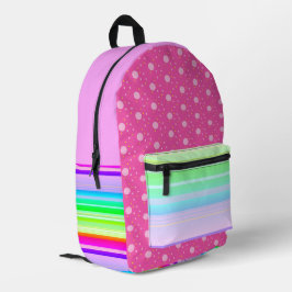 Rosa Regenbogenfarbe Bedruckter Rucksack