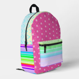 Rosa Regenbogenfarbe Bedruckter Rucksack