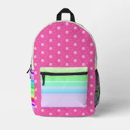 Rosa Regenbogenfarbe Bedruckter Rucksack