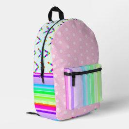 Rosa Regenbogenfarben, leuchtend bedruckter Rucksa Rucksack