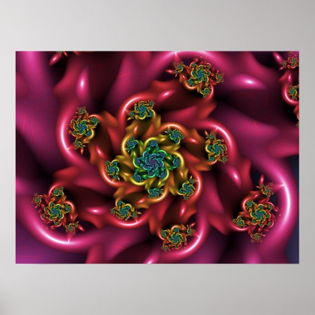 Rosa Regenbogenrose Poster (Vorne)