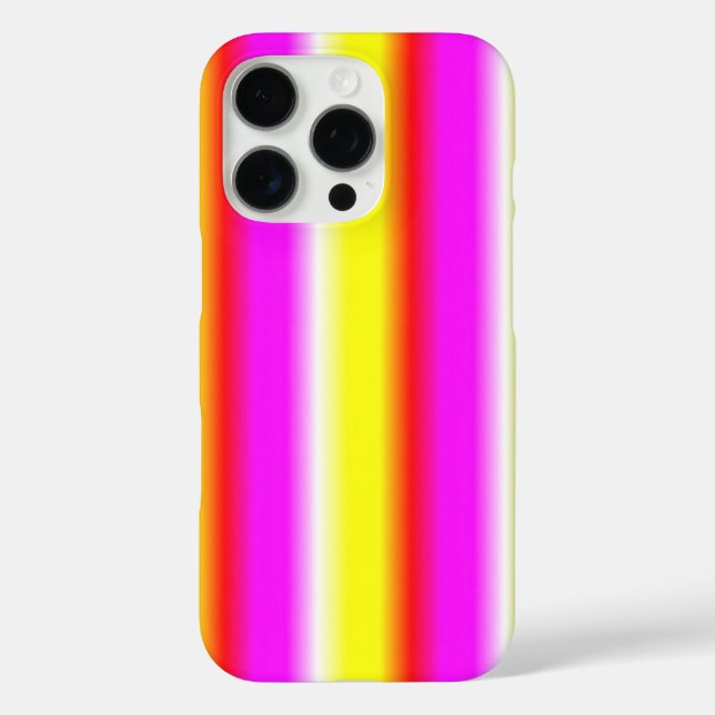 Rosa Regenbogenstreifen iPhone 16 Pro Hülle (Rückseite)