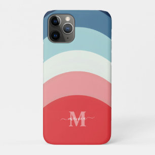 Rosa Regenbogenstreifen Monogramm Name Case-Mate iPhone Hülle