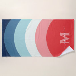 Rosa Regenbogenstreifen Monogramm Name Strandtuch