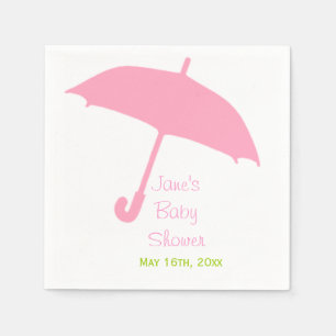 Rosa Regenschirm-Babyparty-Servietten Serviette
