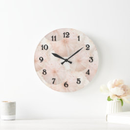 Rosa Regenschirme mit Streifen Große Wanduhr