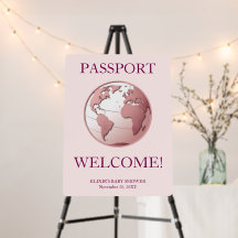 Rosa Reisepass Baby Shower