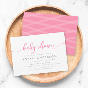 Rosa Relax Script Baby Shower-Einladung Einladung