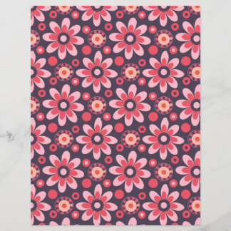 Rosa Retro-Blume-Muster, doppeltes Scrapbook