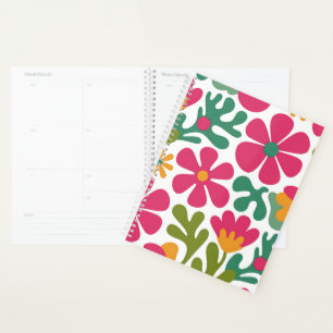 Rosa Retro-Blumen Groovy nahtloses Muster Planer