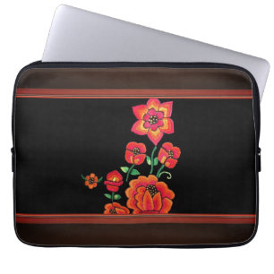 Rosa Retro-Blumen Laptopschutzhülle