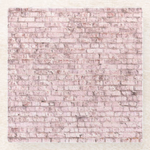 Rosa Retro Brick: Abstrakt gesättigt Glasuntersetzer