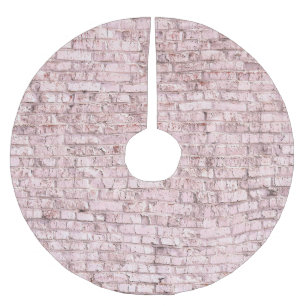 Rosa Retro Brick: Abstrakt gesättigt Polyester Weihnachtsbaumdecke