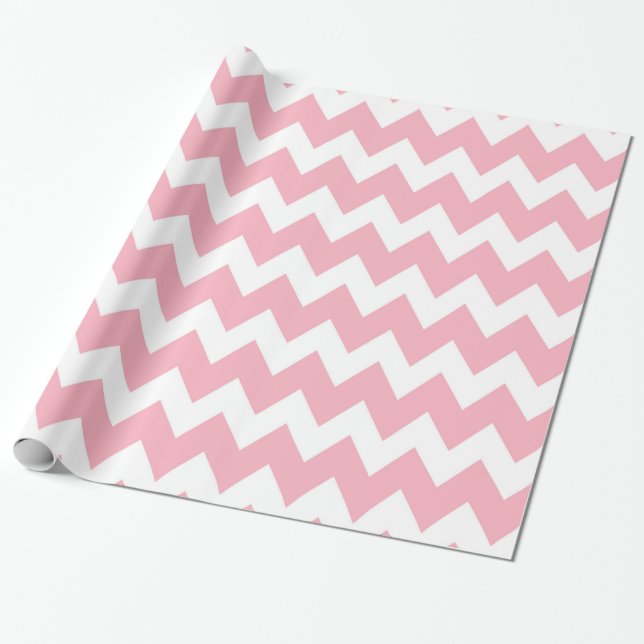Rosa Retro buntes modernes Zickzack Muster Geschenkpapier (Ungerollt)