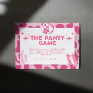 Rosa Retro Diskothek Cowgirl The Panty Game Begleitkarte