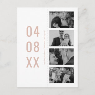 Rosa Retro Foto Lesezeichen Save the Date Einladungspostkarte