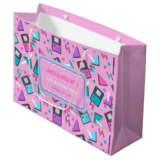 Rosa Retro Gaming Große Geschenktüte